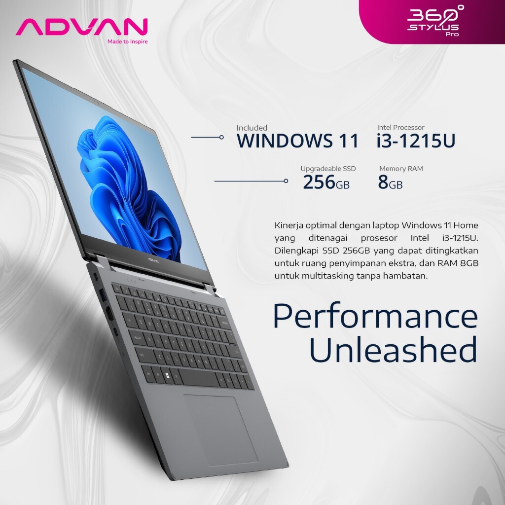 Laptop ADVAN Laptop 360 Stylush Pro Rp 6 Jutaan, Ini Spesifikasinya