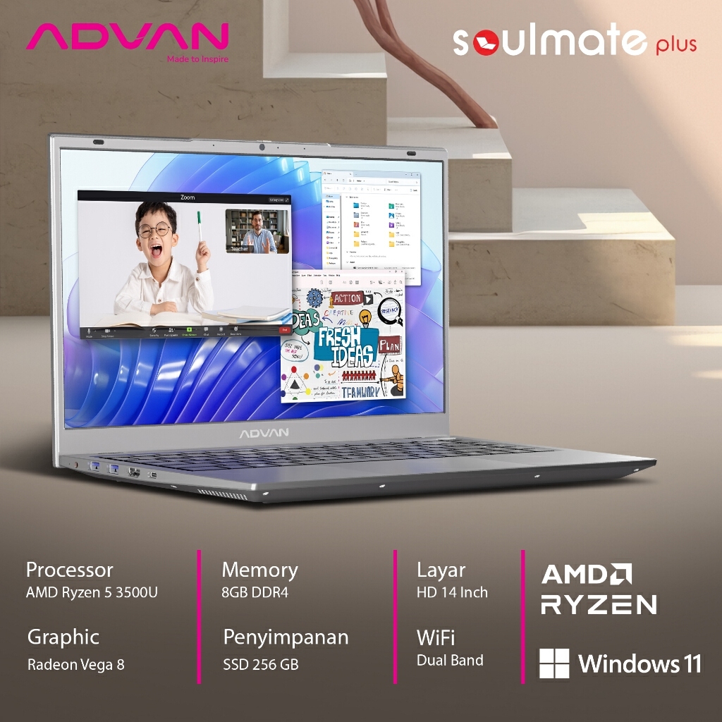 Advan Soulmate Plus, Laptop Rp 4 Jutaan Cocok untuk Pelajar dan Pekerja