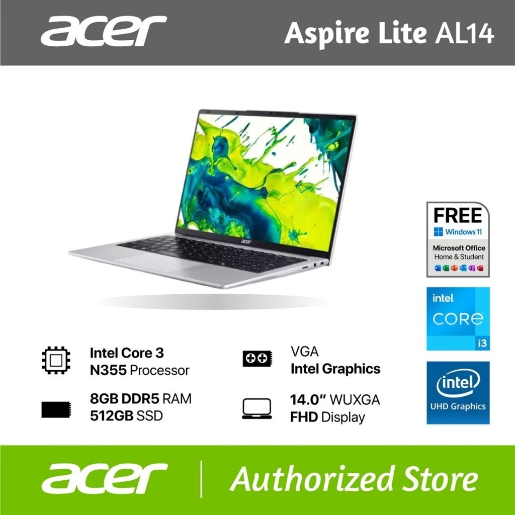 Acer Laptop Aspire Lite AL14: Ringan, Tipis, dan Performa Super Kencang untuk Sehari-hari