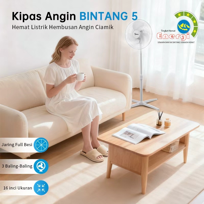 Review Lengkap Kipas Angin Berdiri Midea MFS160M0BDK: Hembusan Kencang untuk Ruangan Lebih Nyaman