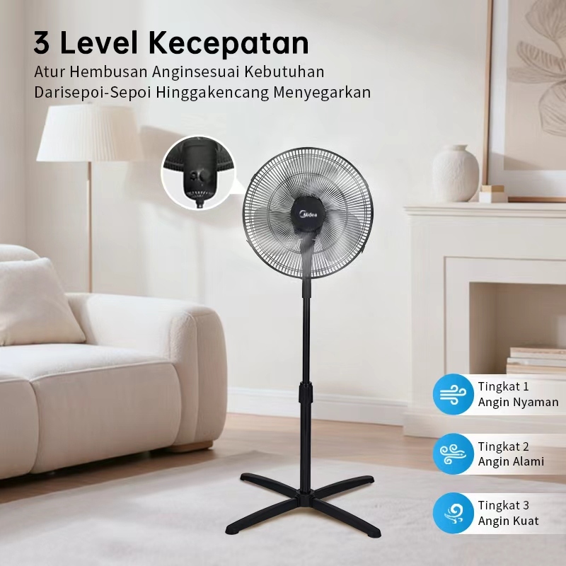 Review Lengkap Kipas Angin Berdiri Midea MFS160M0BDK: Hembusan Kencang untuk Ruangan Lebih Nyaman