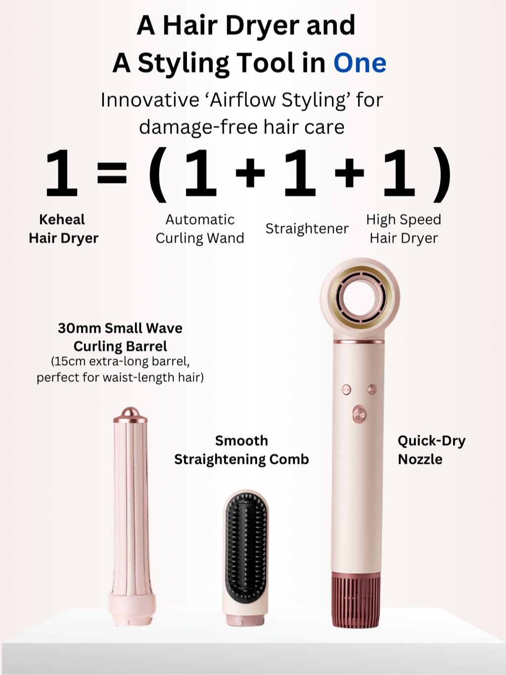 Cukup Satu Alat, Bisa Styling Rambut Sesuka Hati Pakai KEHEAL High Speed Hair Dryer 3 in 1!