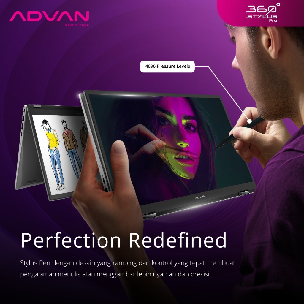 Laptop ADVAN Laptop 360 Stylush Pro Rp 6 Jutaan, Ini Spesifikasinya