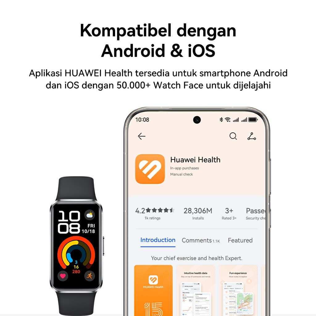 HUAWEI Band 10 Smartband, Gadget dengan Fitur Lengkap untuk Hidup Sehat