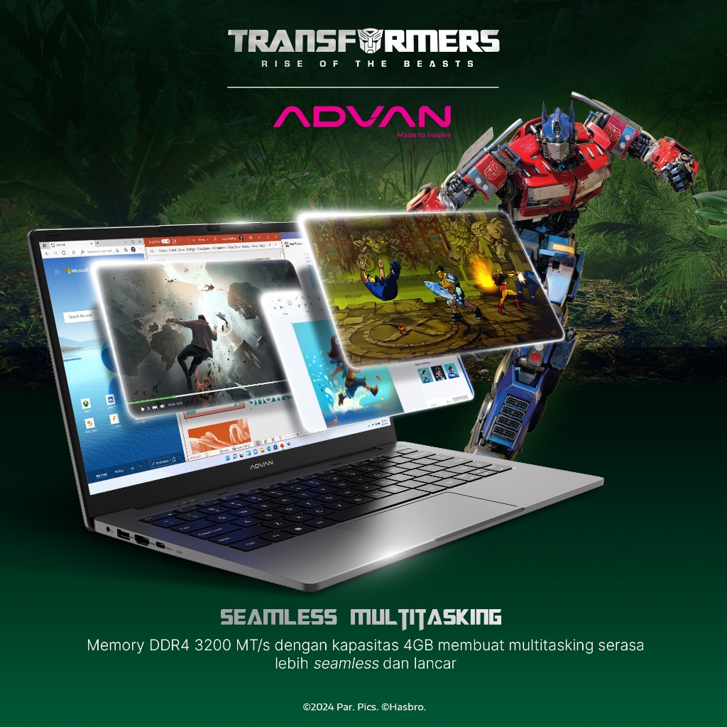 ADVAN Laptop TBook X Transformers, Desain Keren dan Performa Andal Untuk Aktivitas Sehari-hari