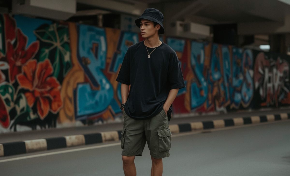 Rahasia OOTD Cowok: Celana Pendek + Kaos Hitam, Simple Tapi Auto Naik Level!