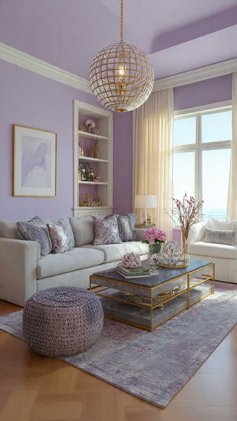 10+ Ide Ruang Tamu Ungu yang Elegan: dari Pastel Lembut sampai Klasik Mewah