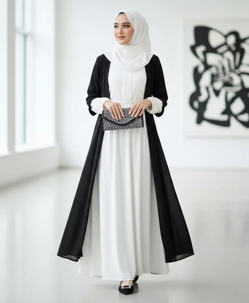 10+ Ide OOTD Lebaran Monokrom Hitam-Putih yang Auto Chic Sepanjang Hari
