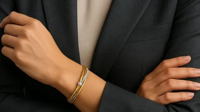 7 Gelang Emas Twist 3 Warna yang Bikin Gaya Kantoran Auto Naik Kelas