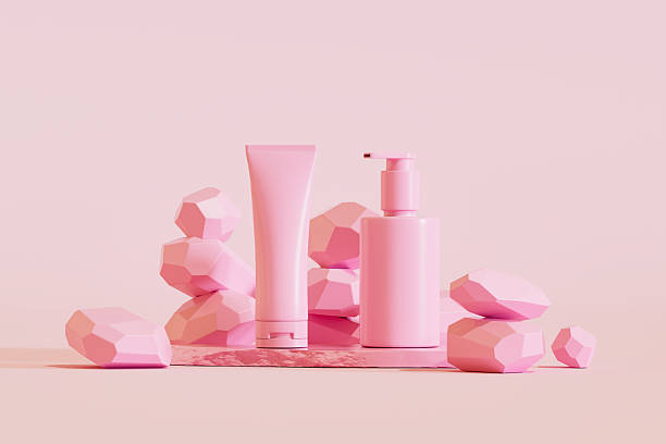 ilustrasi sabun cuci muka dengan kemasan pink