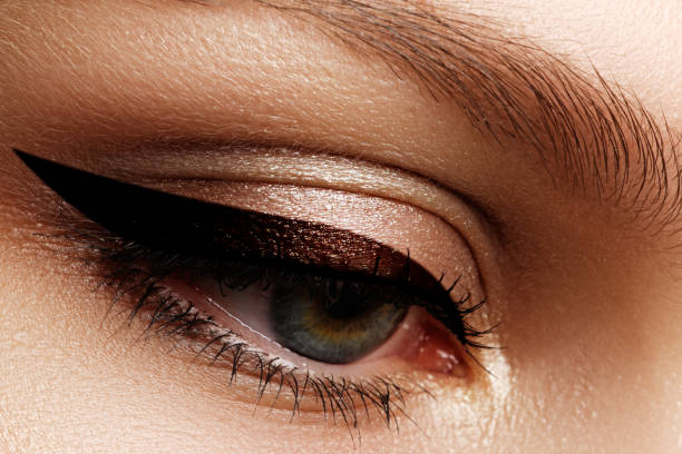 ilustrasi riasan mata eyeliner cokelat