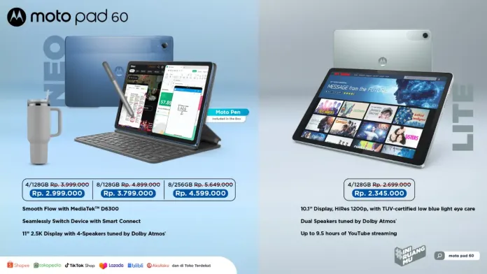 Moto Pad 60 Neo: Tablet 2.5K Murah dengan Stylus untuk Belajar dan Kerja