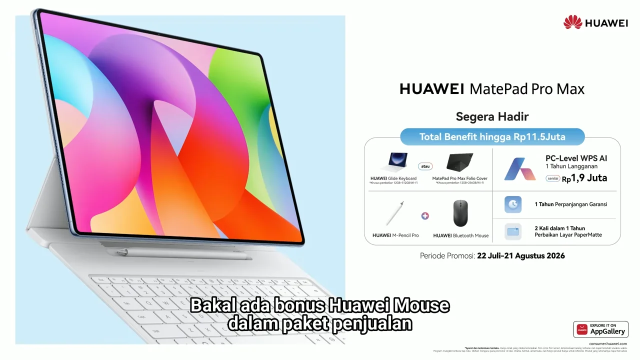 MatePad Pro Max: Tablet Flagship Tertipis untuk Profesional Desain