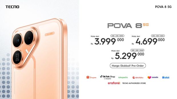 Tecno Pova 8 5G Resmi Hadir: Spek dan Harga