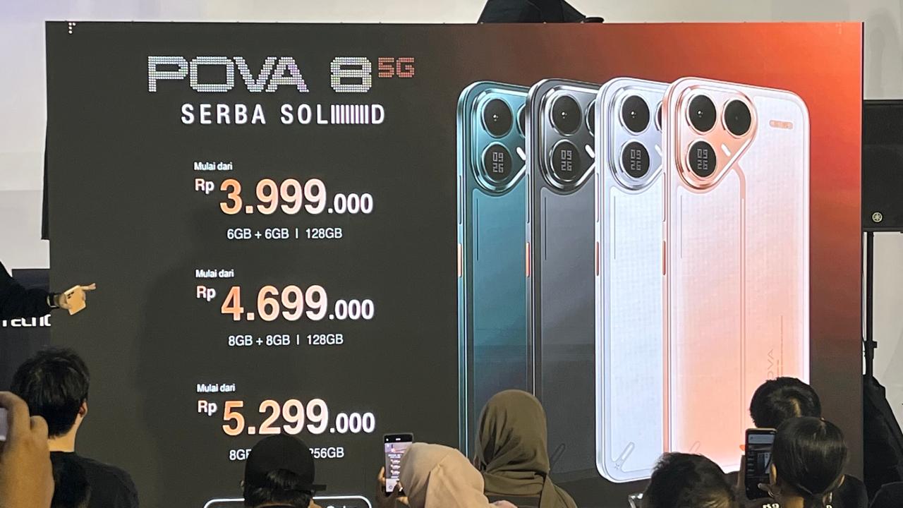 Tecno Pova 8 5G Resmi: Baterai 8.000mAh dan Harga Rp3 Jutaan