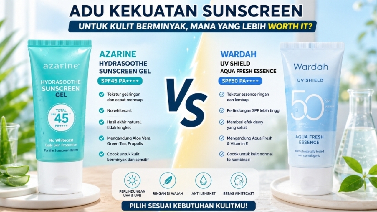 Azarine vs Wardah: Mana Sunscreen Lokal Terbaik untuk Kamu?
