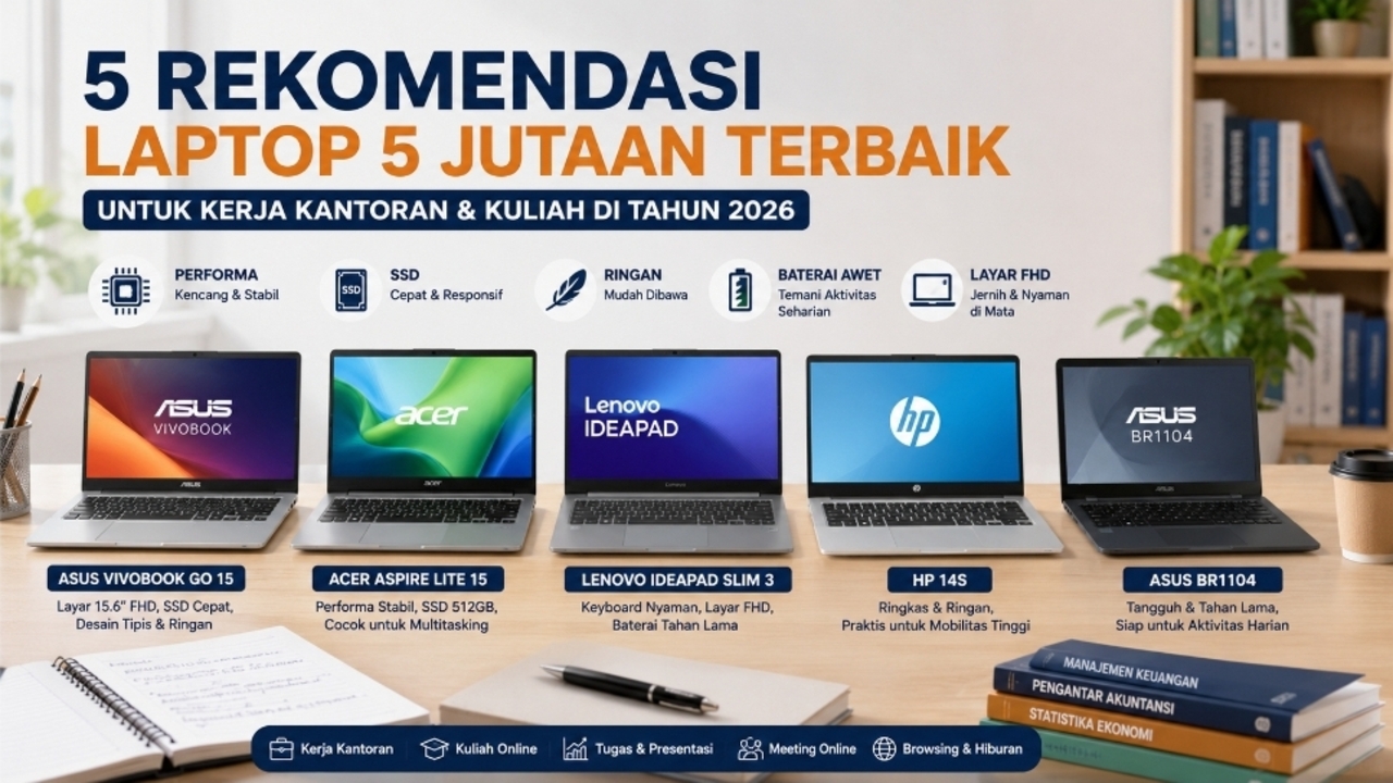 Laptop Terbaik di Bawah 5 Juta untuk Produktivitas Maksimal