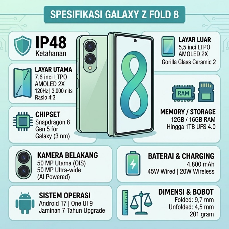 Samsung Galaxy Z Fold 8 Resmi: Ultra Tipis, Ultra Serius