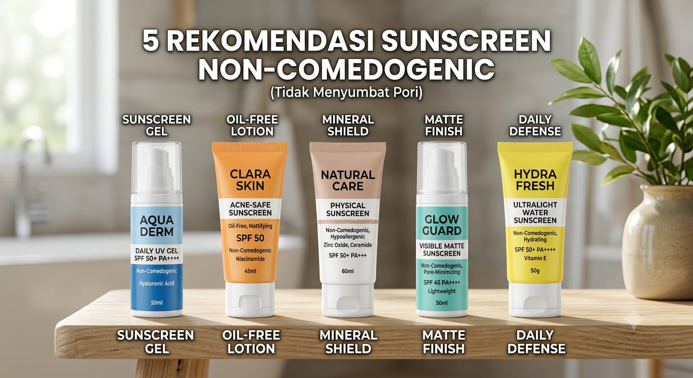 5 Sunscreen Non-Greasy Terbaik untuk Kulit Berminyak