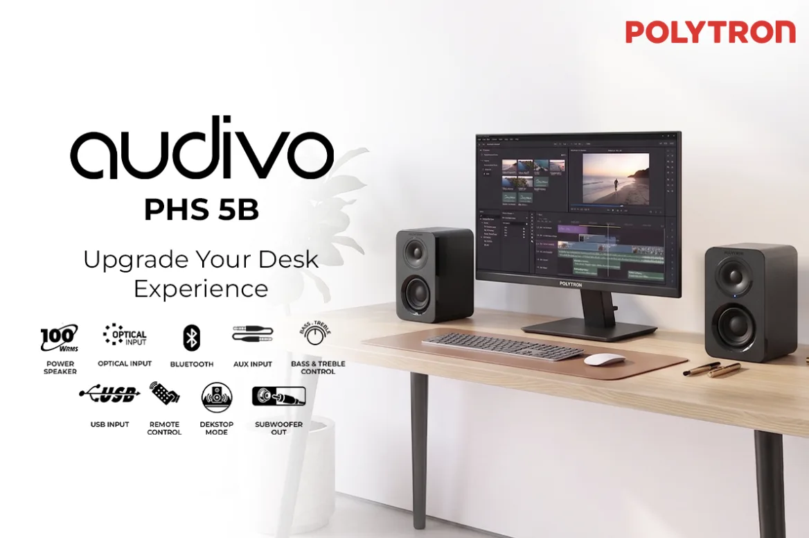 Speaker Desktop 100W RMS dengan DSP Studio untuk Kreator Konten