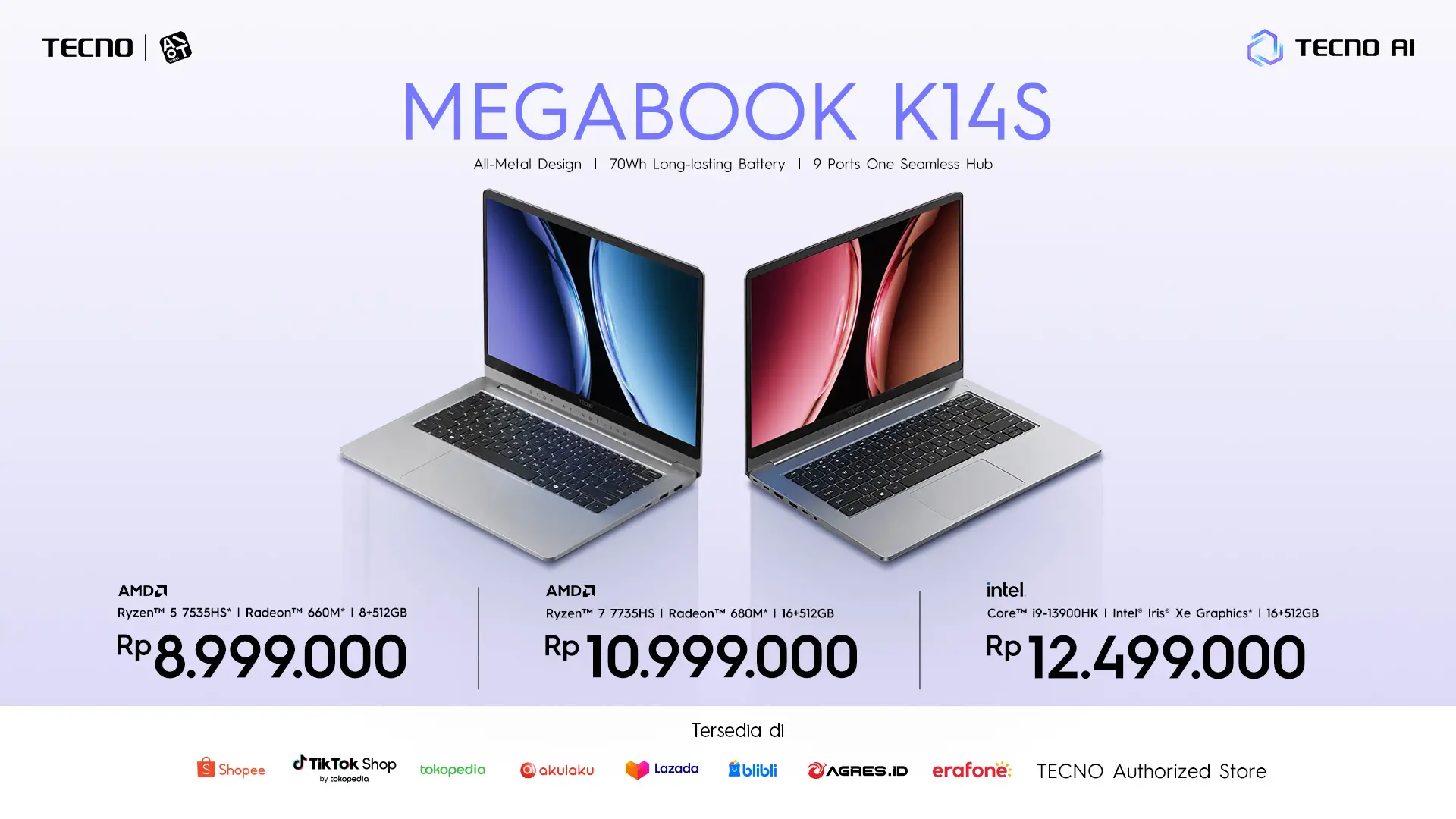 TECNO Megabook K14S: Laptop 9 Port Lengkap untuk Produktivitas?