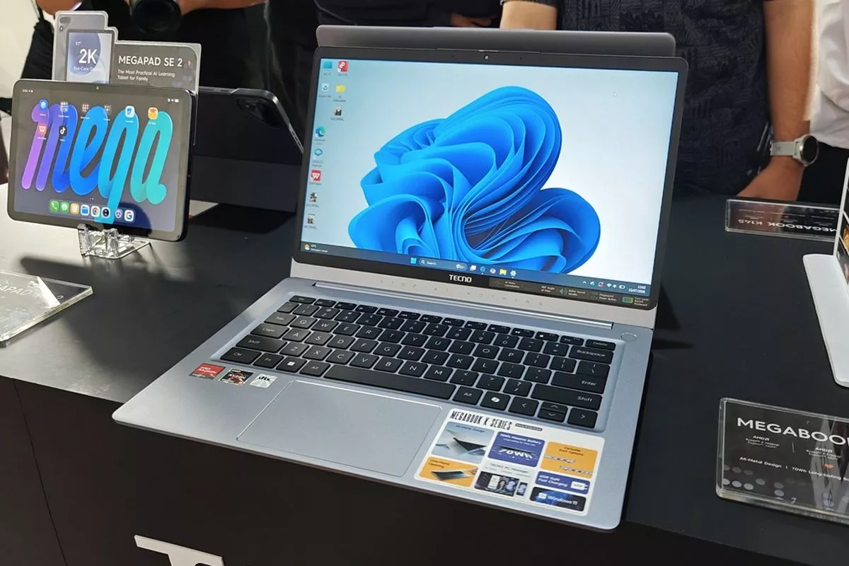 Tecno Megabook K14S: Core i9, 9 Port, dan Baterai 17,5 Jam