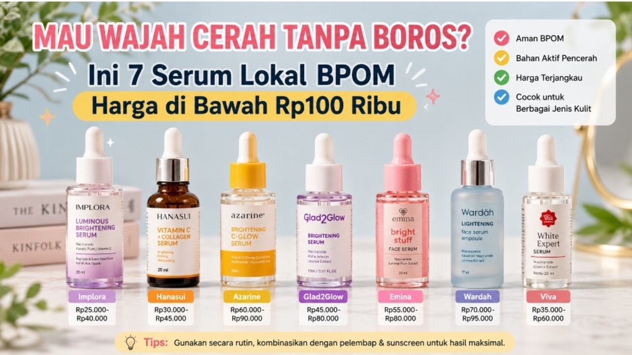 7 Serum Pencerah Terjangkau dengan Sertifikasi BPOM untuk Kulit Kusam di Bawah Rp100 Ribu