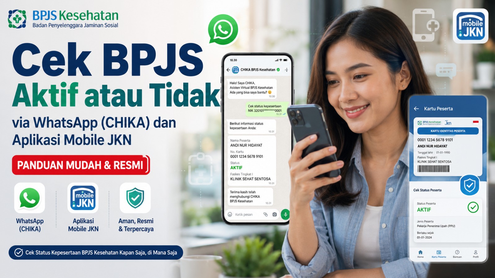 Cara Cek Status BPJS Kesehatan via WhatsApp CHIKA dan Mobile JKN