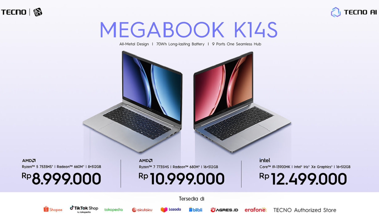 Ryzen 5 vs Ryzen 7 vs Core i9: Memilih Tecno Megabook K14S yang Tepat