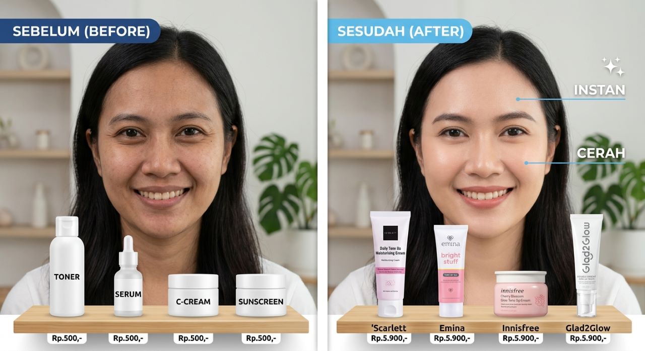 Toner, Moisturizer, atau Krim Pencerah: Mana Paling Efektif untuk Kulit Kusam?