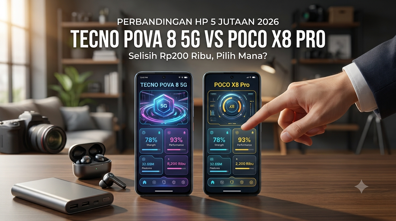 Tecno Pova 8 5G vs Poco X8 Pro: Mana HP 5G 5 Jutaan Terbaik untuk Gaming?