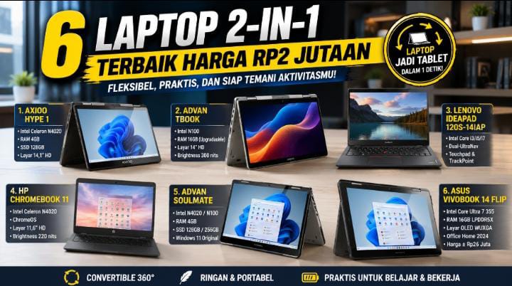 Laptop 2-in-1 dengan Stylus Terbaik untuk Kreator dan Mahasiswa