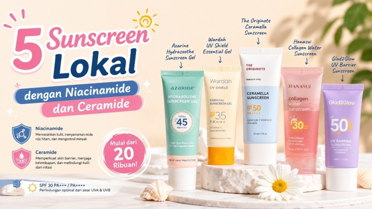 Sunscreen Ceramide Terjangkau dengan Niacinamide untuk Skin Barrier
