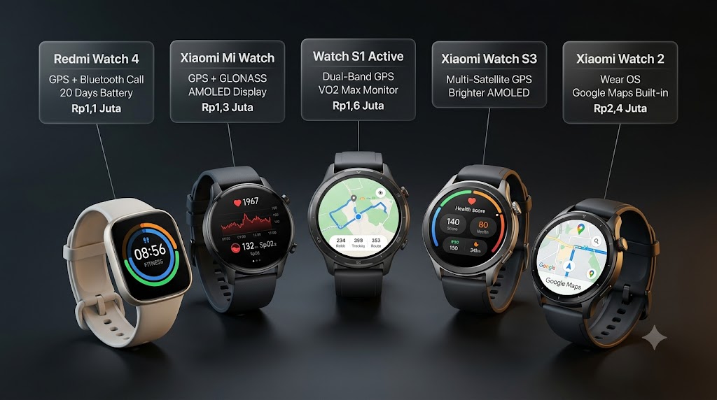 5 Smartwatch Xiaomi AMOLED Terbaik Harga Rp1 Jutaan