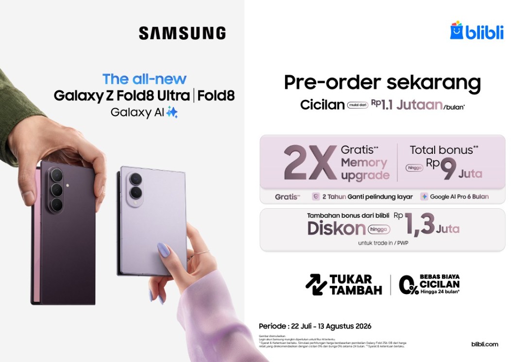 Pre-Order Galaxy Z Fold 8 & Fold 8 Ultra: Bonus Hingga Rp 9 Juta