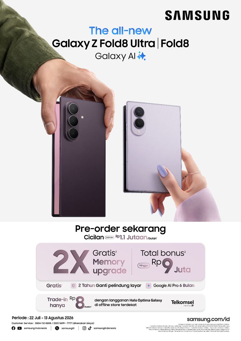 Pre-Order Galaxy Z Fold8 dan Z Flip8: Bonus Rp 9 Juta & Liburan ke Korea