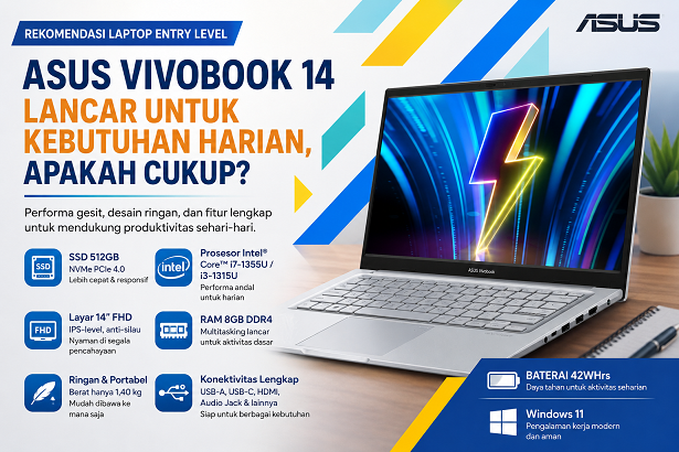 ASUS Vivobook 14: Laptop Rp6 Jutaan Terbaik untuk Pelajar dan Pekerja Muda
