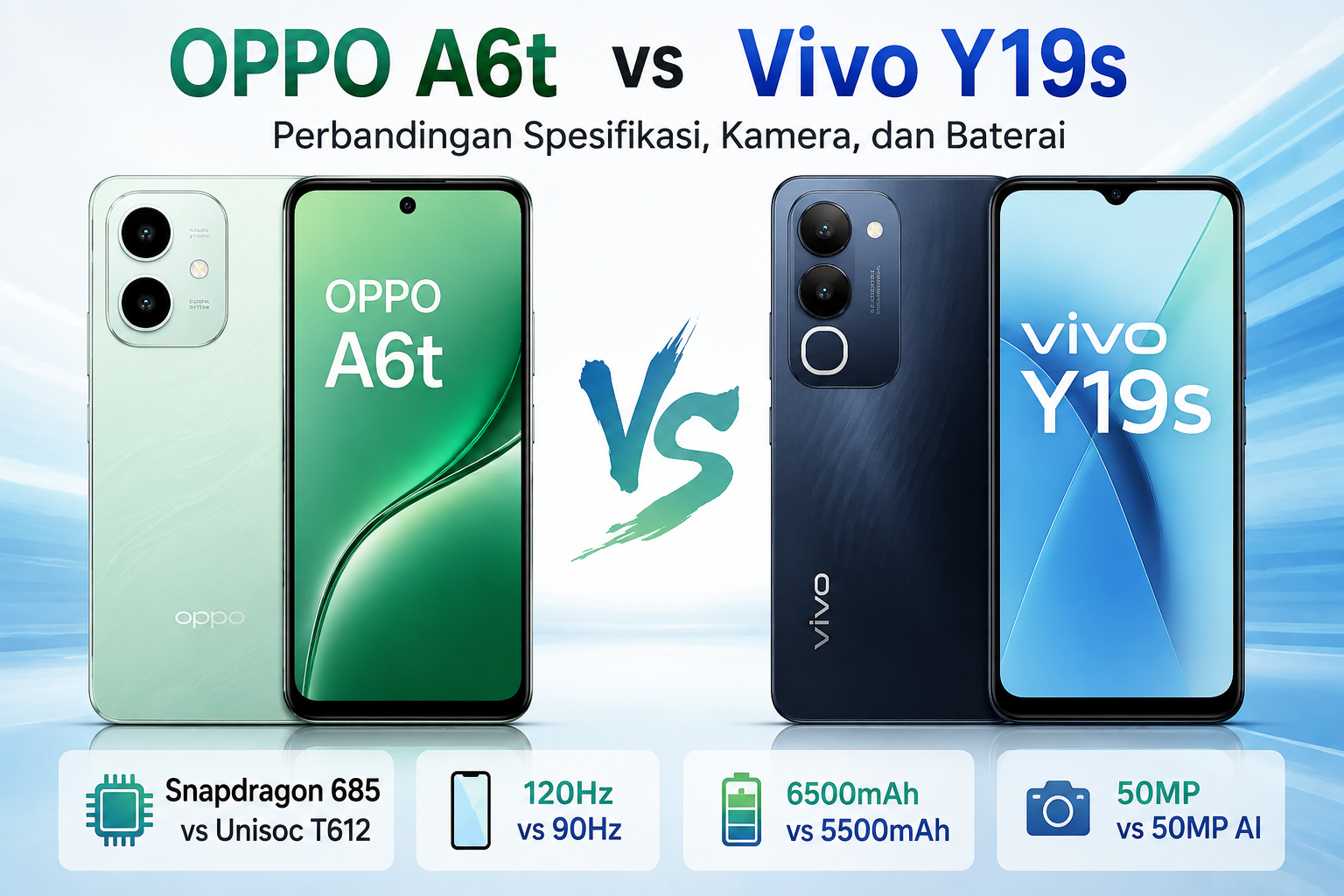 OPPO A6t vs Vivo Y19s Pro: Ponsel Rp2 Jutaan Mana yang Lebih Layak Dibeli?