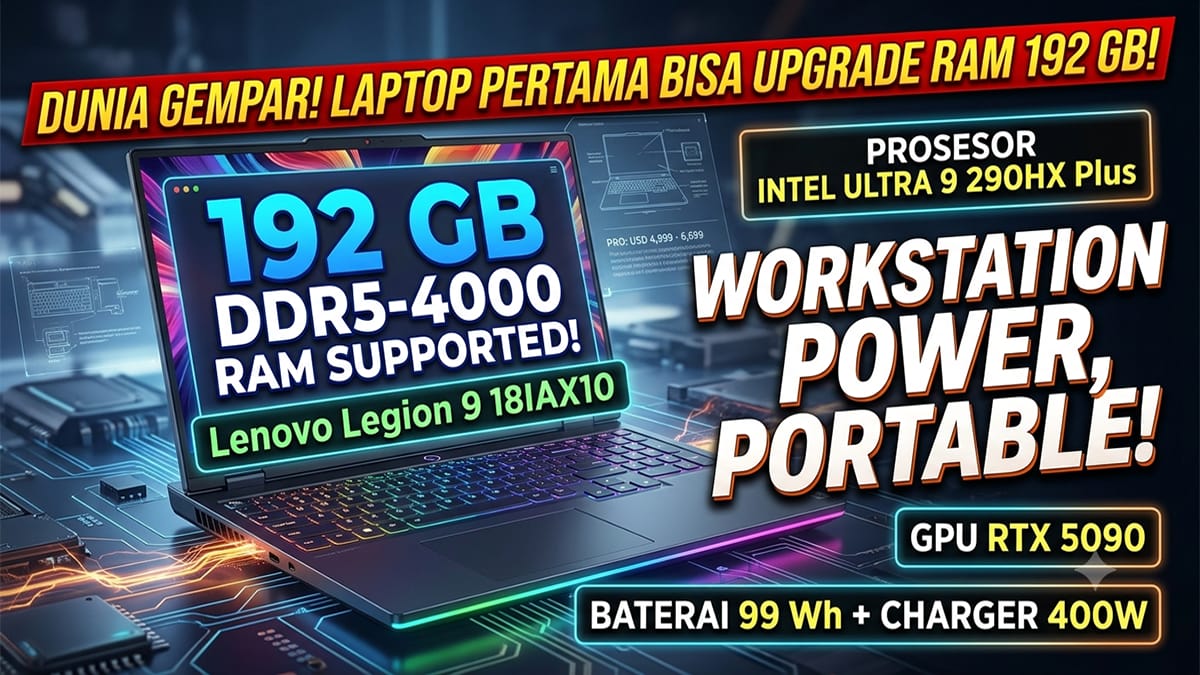 Lenovo Legion 9 18IAX10: Laptop Gaming 192GB RAM Paling Buas