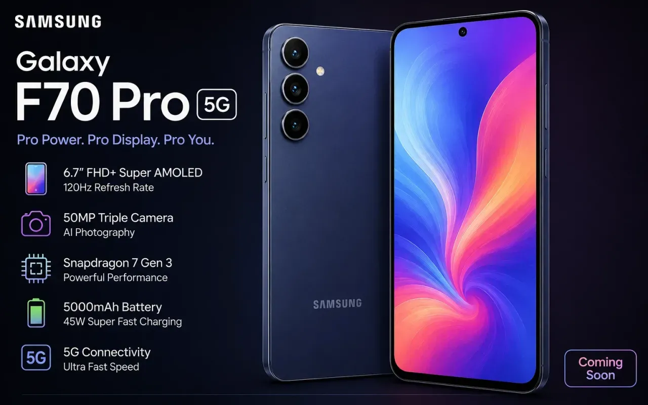 Samsung Galaxy F70 Pro 5G: Baterai 6000 mAh dan Snapdragon 6 Gen 3 untuk Pengguna Massal