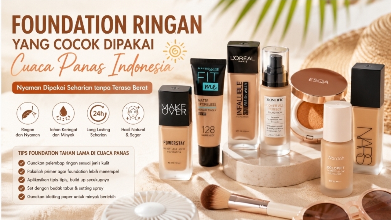 Foundation Ringan untuk Cuaca Panas: Rekomendasi Utama Agar Makeup Tetap Fresh