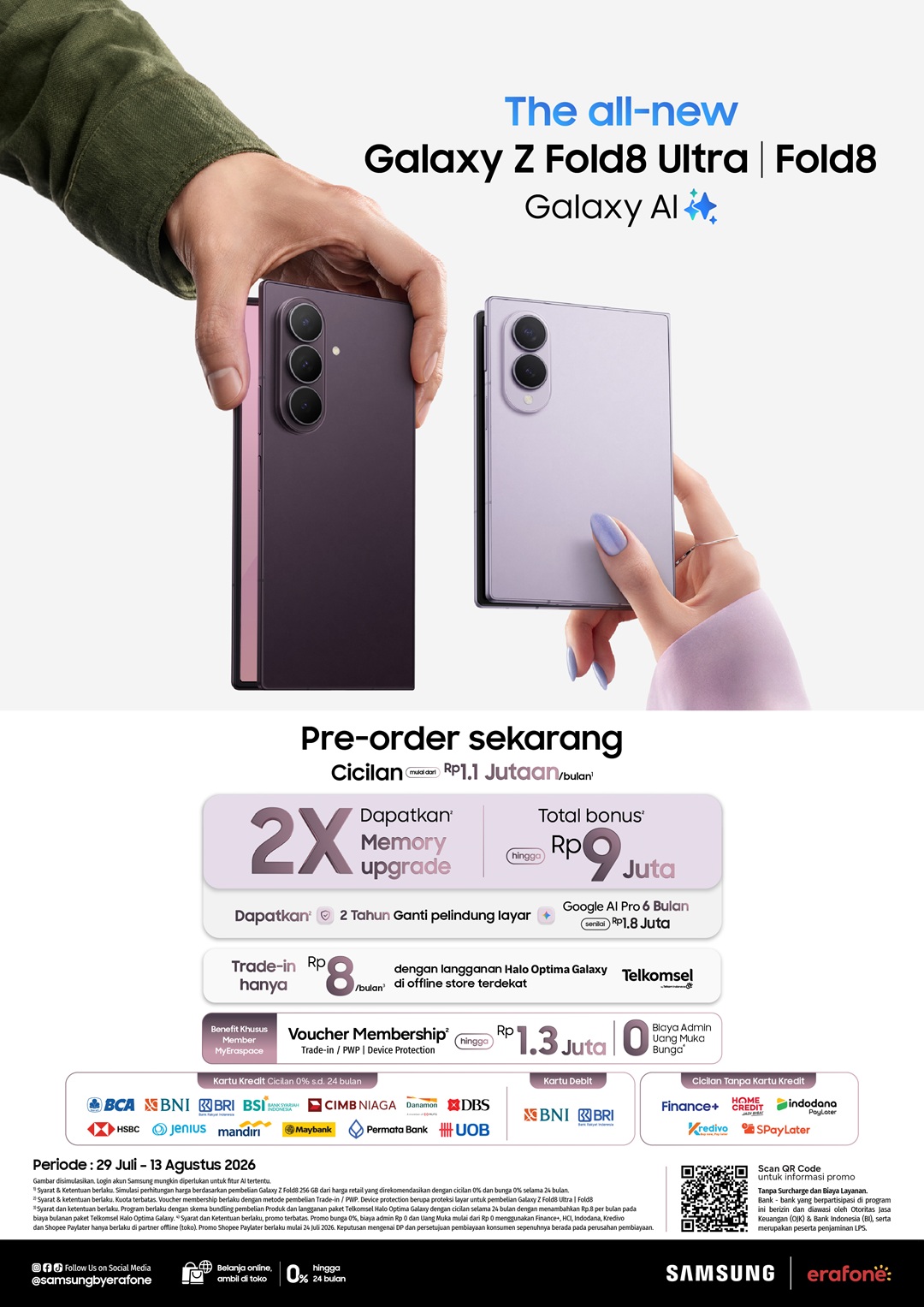 Galaxy Z Fold8 & Z Flip8 Resmi Hadir: Fokus AI dan Promo Erajaya