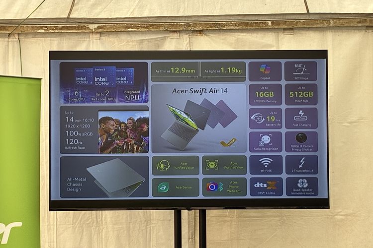 Swift Air 14 AI: Laptop Ultraportabel Baterai 19 Jam untuk Pelajar dan Pekerja Mobile