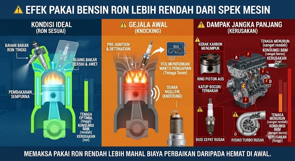 Turun RON Bensin Demi Hemat? Siap-Siap Mesin Rusak