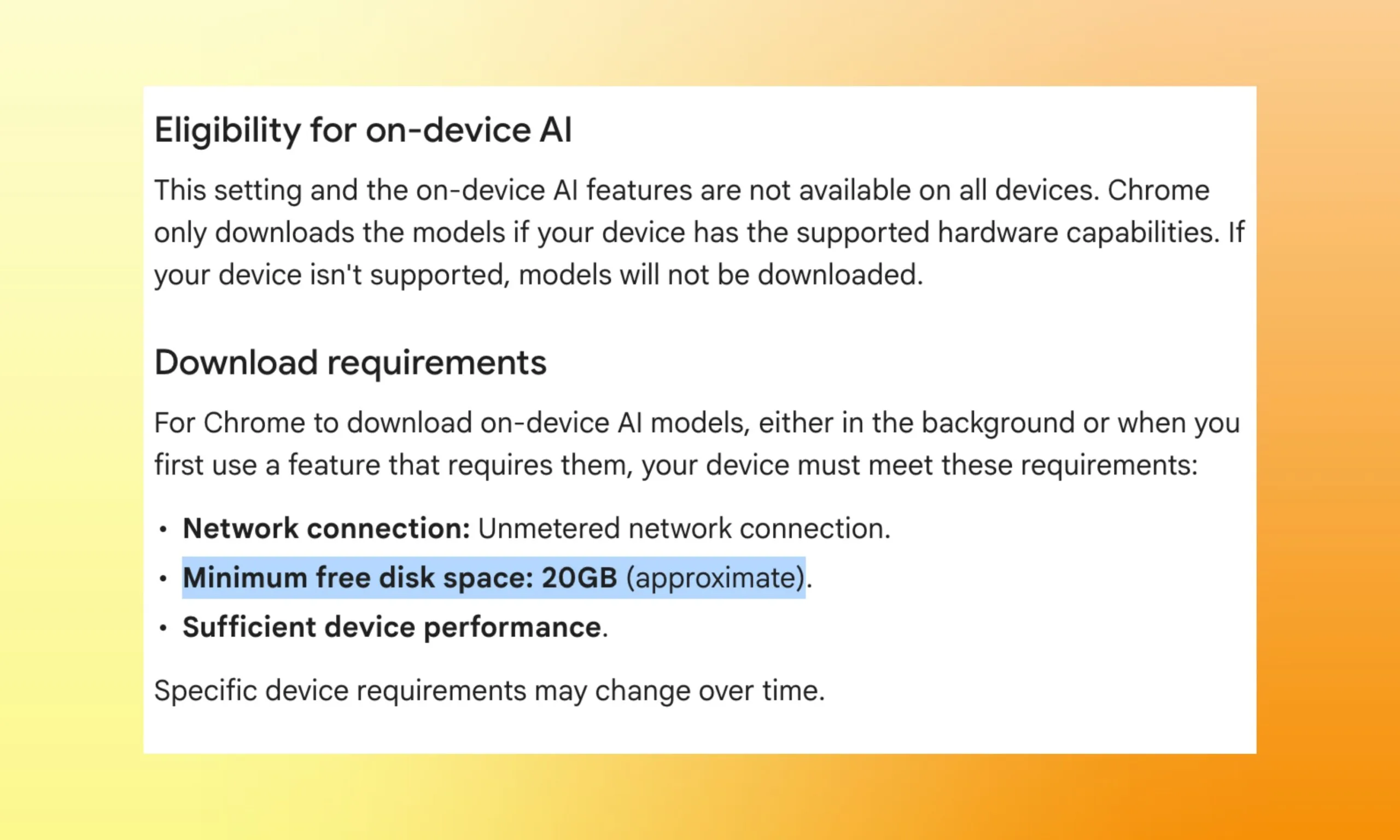 Persyaratan Hardware dan Kontrol Model AI On-Device di Chrome