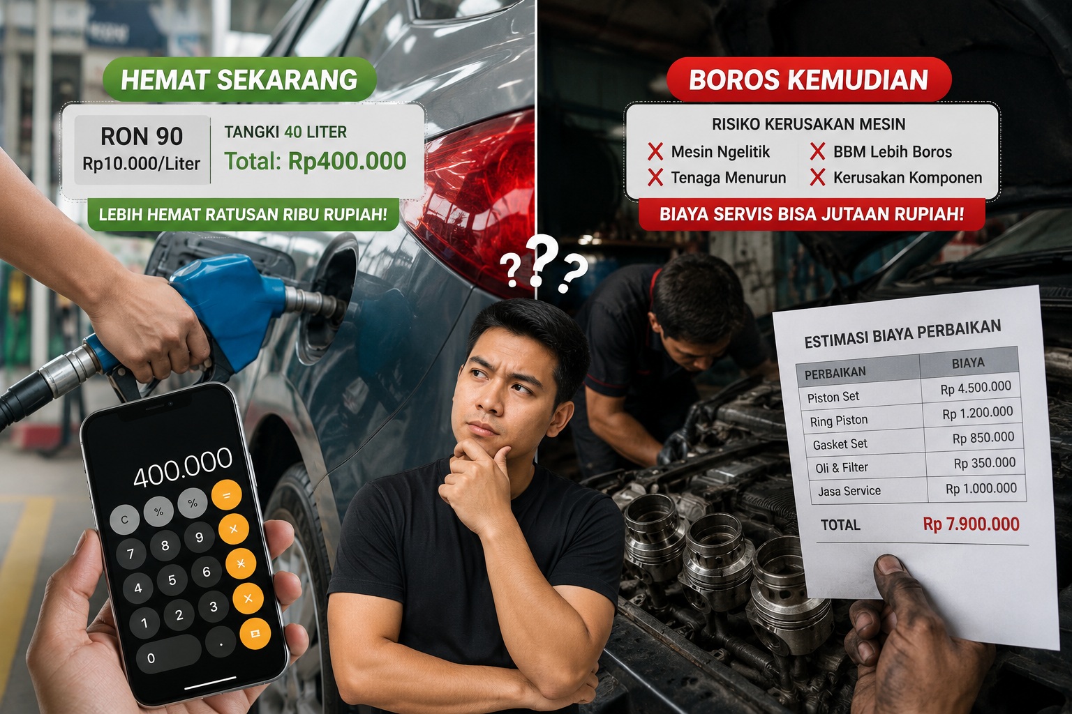 Turun RON Bensin Demi Hemat? Siap-Siap Mesin Rusak