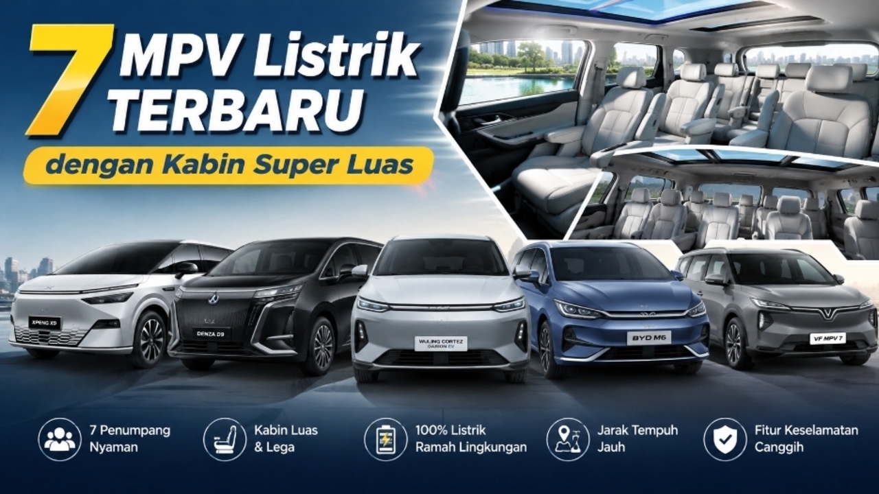 7 Mobil Listrik Keluarga Terluas: Perbandingan Kabin, Fitur, dan Harga