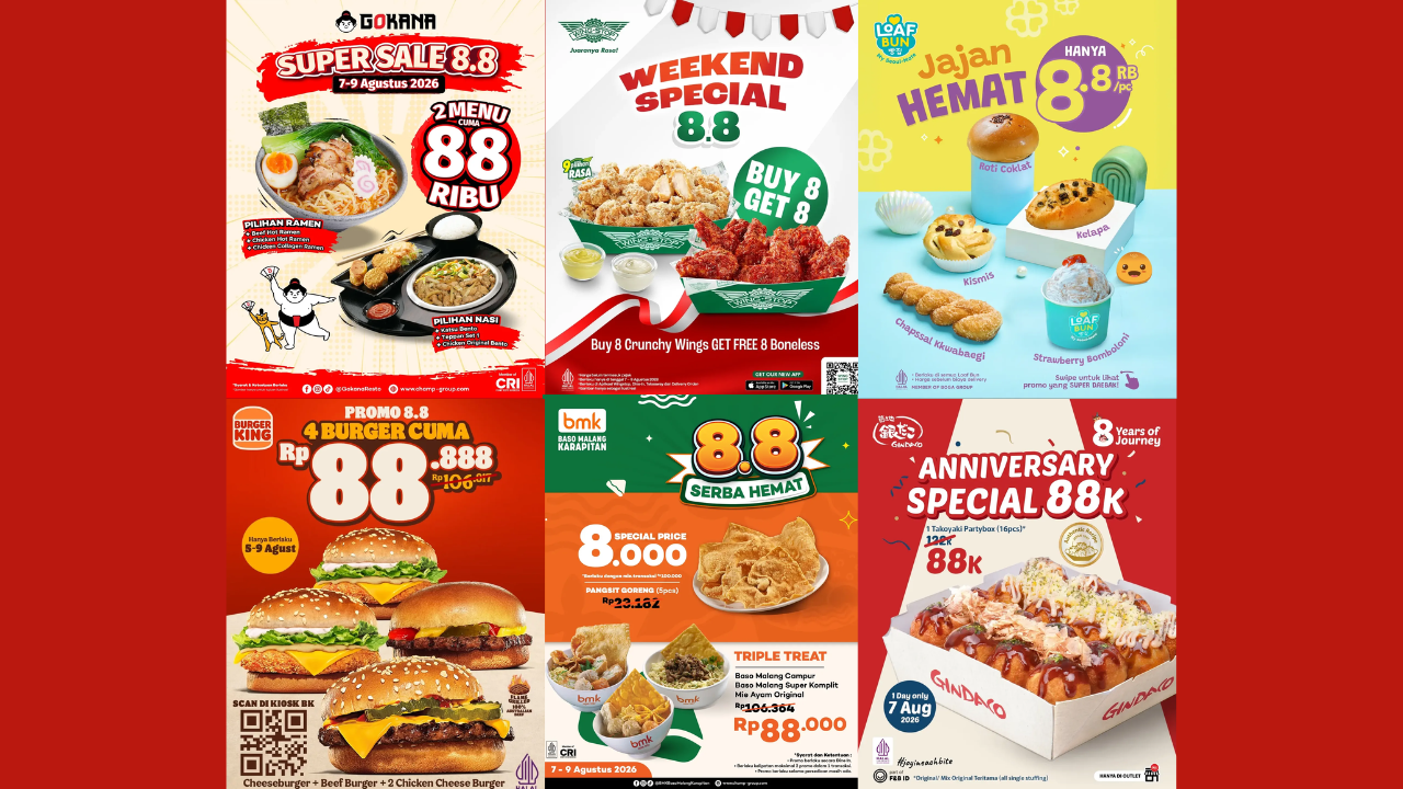 Promo Makanan dan Kopi 8.8: Cara Paling Hemat Jajan Agustus