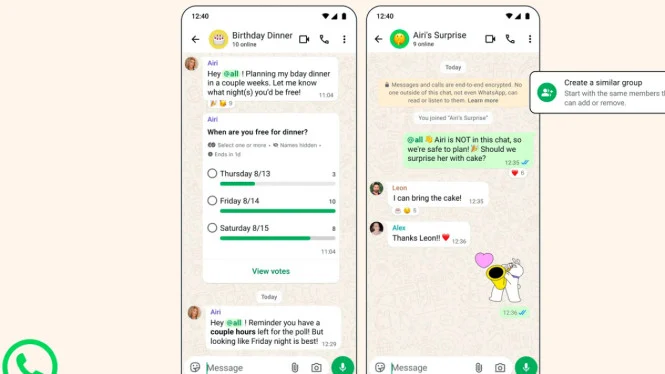 WhatsApp Grup Makin Serius: @all, Polling Anonim, dan Grup Baru Sekali Ketuk