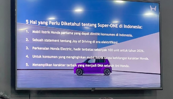 Honda Super-ONE: Mobil Listrik Sport Rp438 Juta dengan Kuota 100 Unit